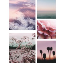 Collage mit Landschafts-, Blumen- und Naturmotiven