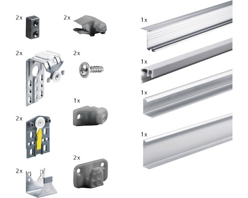 TopLine 14 - Komplettset für zwei vorliegende Schiebetüren