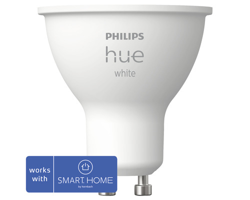 Philips hue Reflektorlampe White dimmbar weiß GU10 5,2W 400 lm warmweiß- neutralweiß 1 Stk - Kompatibel mit SMART HOME by hornbach