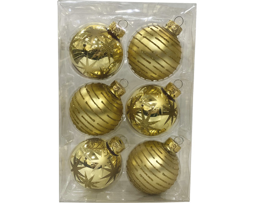 Weihnachtsbaumkugeln Lafiora Ø 6 cm 6 Stk. gold