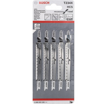 Bosch Stichsägeblätter T234X HCS Set, 5 Stück, für Holz