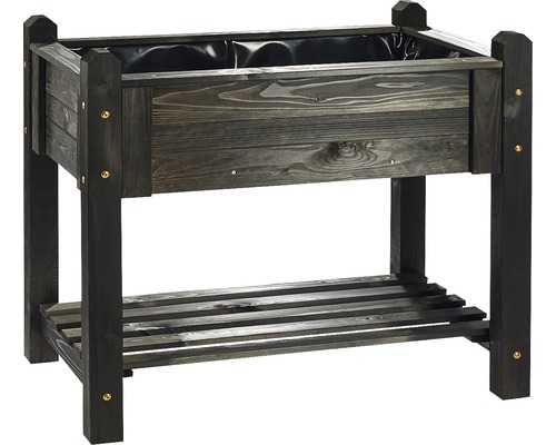 Hochbeet aus Holz mit Ablagefläche