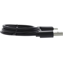Schwarzes USB-Kabel mit USB-A- und USB-C-Anschluss