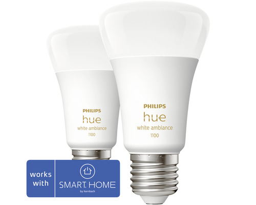 Zwei Philips Hue White Ambiance 1100 Glühbirnen