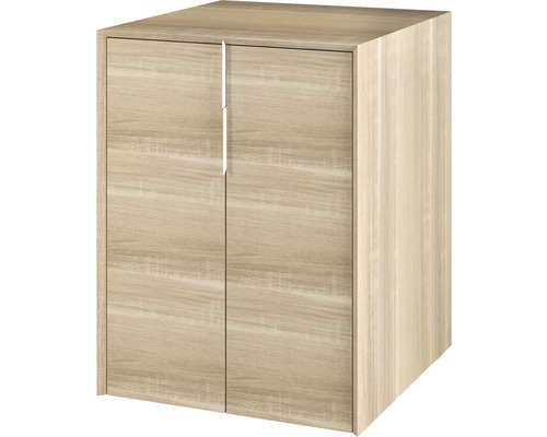 Holzfarbener Unterschrank mit zwei Türen