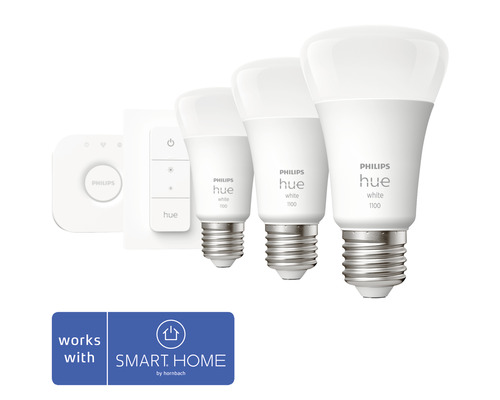 Philips Hue Starter Kit A60 電球 3個 A60カラー電球E26 3個 + ディマースイッチ + Bridge Pro