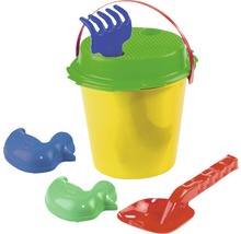 Strandeimer Set mit Schaufel, Rechen und Förmchen