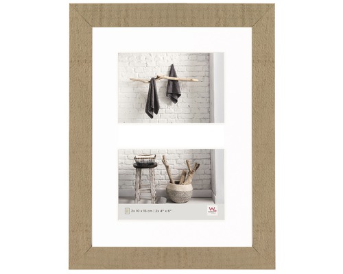 Bilderrahmen Collage Holz Home beigebraun 2 Fotos 10x15 cm Bilderrahmen für zwei Fotos