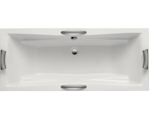 Badewanne OTTOFOND Lusaka Duo 80 x 180 cm weiß glänzend glatt 861201 Rechteckige Badewanne mit Griffen