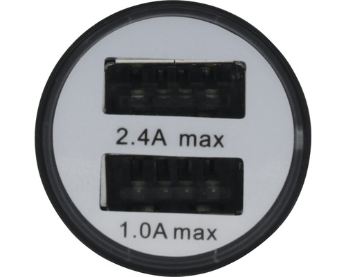 Zwei USB-Anschlüsse mit maximal 2,4 Ampere und 1,0 Ampere