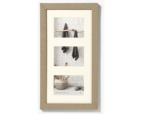 Bilderrahmen Collage Holz Home beigebraun 3 Fotos 10x15 cm Bilderrahmen für drei Fotos