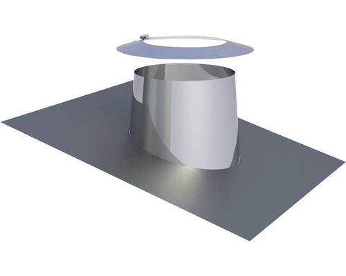Jeremias DW-FU Dachdurchführung 5-15°m Blei- u.Wetterkragen 130mm Dachdurchführung aus Metall mit Befestigungsmaterial