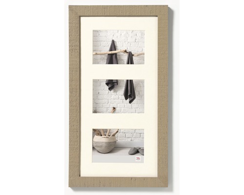 Bilderrahmen Collage Holz Home beige 3 Fotos 13x18 cm