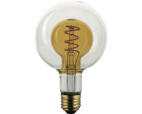 FLAIR LED Globelampe G95 E27/4W(25W) 250 lm 1800 K warmweiß klar/gold