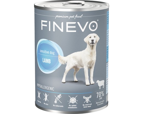 Hundefutter nass FINEVO Sensitive Dog Lamm pur 800 g, Monoprotein, Singleprotein-0