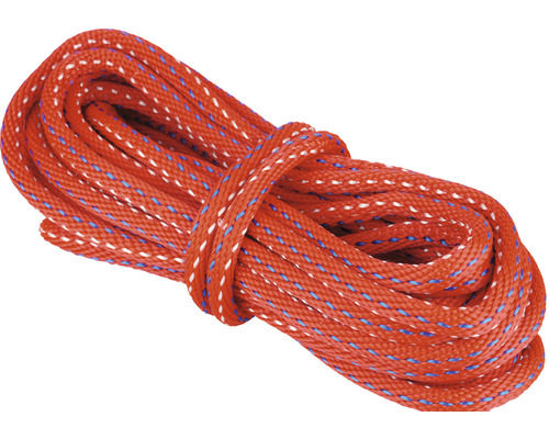 Seil Paraloc Mamutec Polypropylen rot/blau Ø 10 mm, 10 m Orangefarbenes Seil mit weißen und blauen Akzenten