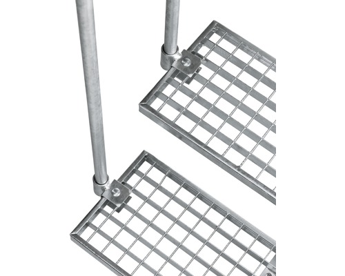 Einzelstufe für Außentreppe Pertura Petros Gitterrost für einfache Unterkonstruktion 80x22x3 cm