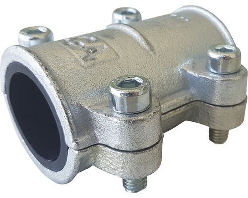 Rohrverbinder aus Metall mit Schrauben