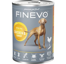 Dose Finevo Premium Tierfutter mit Huhn und Karotte für aktive Hunde