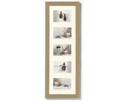 Bilderrahmen Collage Holz Home beige 5 Fotos 10x15 cm