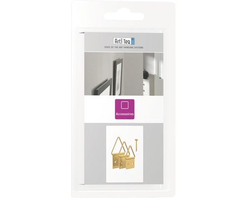 Arti Teq Zubehörpackung mit Aufhängern und Nägeln in Verpackung