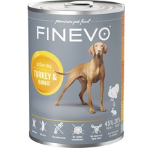 Hundefutter nass FINEVO Active Dog Kaninchen und Truthahn 400 g-thumb-0