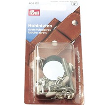 Hohlniete Messing silber 3-4 mm, 20 Stück