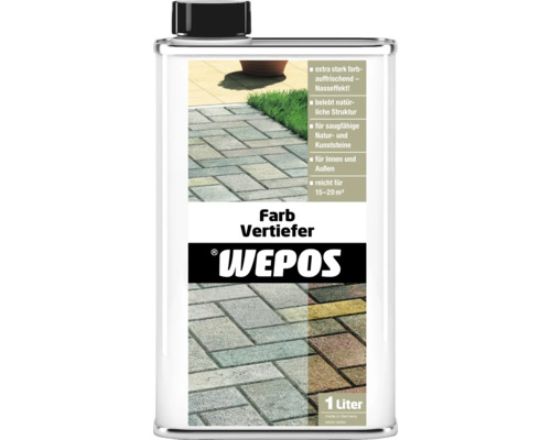 Farbvertiefer Wepos 1 L WEPOS Farbvertiefer, 1 Liter Flasche für Natur- und Kunststeine