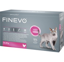 Katzenfutter nass FINEVO Sensitive Cat Huhn pur 16x85 g, Monoprotein, Singleprotein-thumb-0