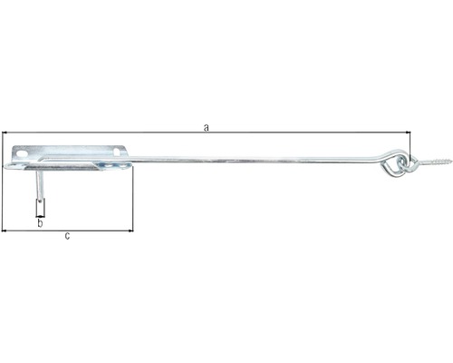 Türhaken mit Schraube und Maßangaben