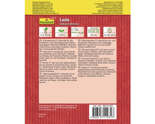 FloraSelf Select Lazio Spinacia oleracea Saatgutpackung