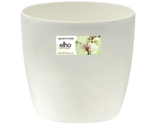 Übertopf elho Brussels Diamond Kunststoff Ø 13 H 15 cm weiß Weißer Orchideentopf