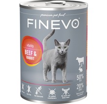 Katzenfutter nass FINEVO Vitality Rind und Kaninchen 400 g-thumb-0