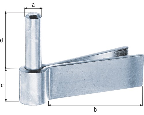 Torangel mit Maßen a, b, c und d