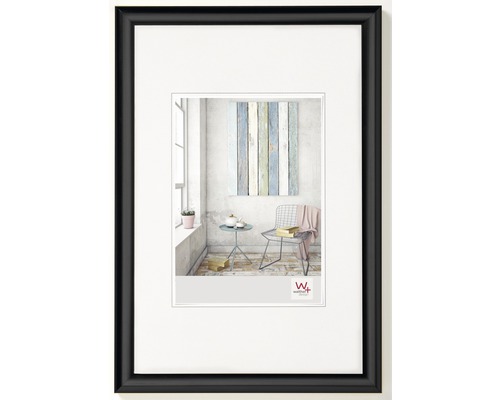 Bilderrahmen Kunststoff Trendstyle schwarz 40x60 cm Bilderrahmen mit Passepartout