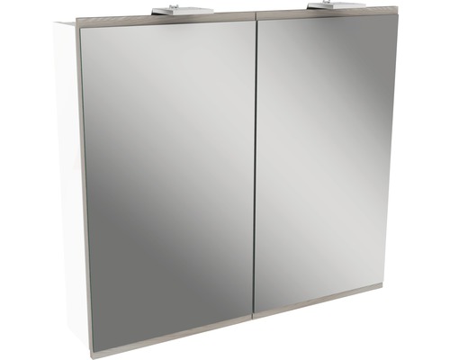 Spiegelschrank FACKELMANN Lima 80 x 15,5 x 73 cm weiß 2-türig LED IP 20