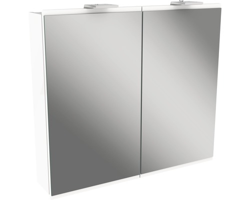 Spiegelschrank FACKELMANN Lima 80 x 15,5 x 73 cm weiß 2-türig LED IP 20
