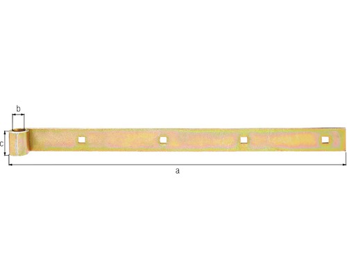 Gerades Klobenband mit vier Vierkantlöchern und Abmessungen