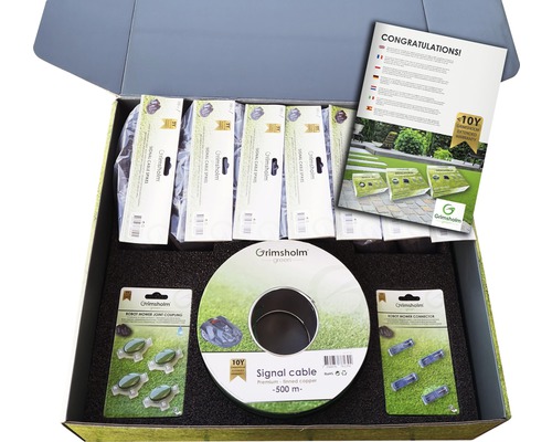 Grimsholm Installationsbox mit Signalkabel, Kabelverbindern und Zubehör für Robotermäher