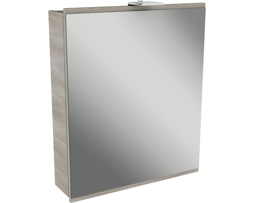 Spiegelschrank FACKELMANN Lima Steinesche 60 x 15,5 x 73 cm grau 1-türig LED IP 20