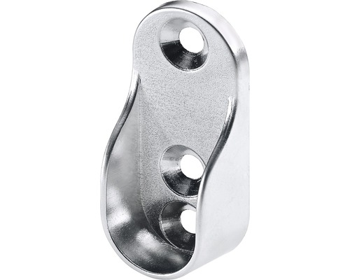 Halter für Kleiderstange oval metall/verchromt 15x30 mm 30 Stück Kleiderstangenhalterung aus Metall mit zwei Löchern zur Befestigung