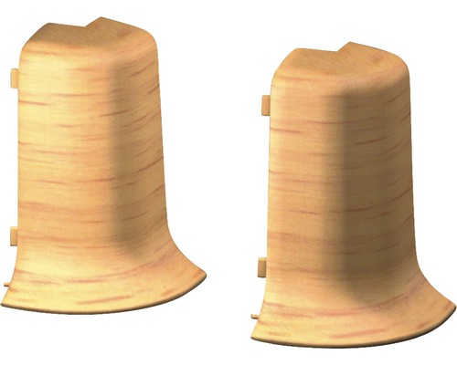 Außenecken für Klemm-Sockelleiste mit Kabelkanal 50 mm Buche