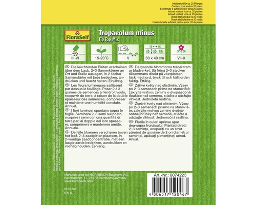 Samenpackung Tropaeolum minus Tip Top Mix von FloraSelf