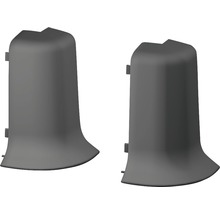 Außenecken für Klemm-Sockelleiste mit Kabelkanal 50 mm dunkelgrau-thumb-0