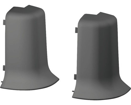 Außenecken für Klemm-Sockelleiste mit Kabelkanal 50 mm dunkelgrau-0