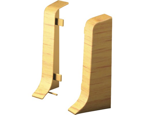 Prinz Endstücke für Klemm-Sockelleiste mit Kabelkanal buche 50 mm Sockelleiste aus Holz