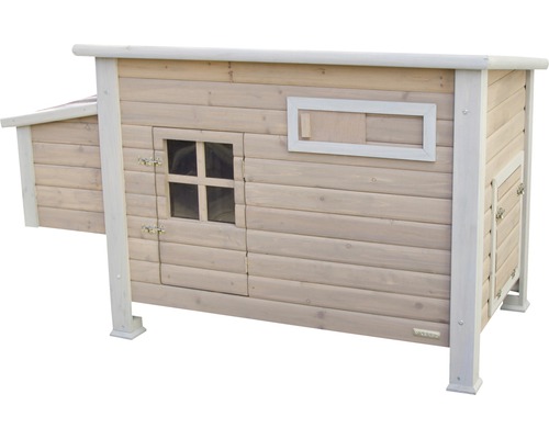 Hühnerstall aus Holz mit Fenster und Legenest