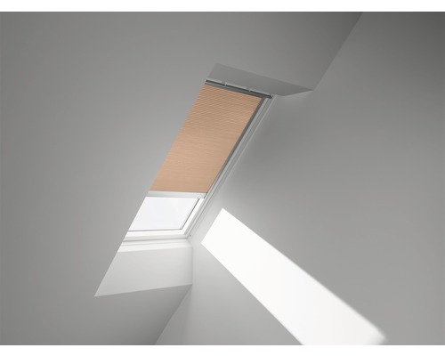 VELUX Wabenplissee uni gold solarbetrieben FSC P08 1049S Dachfenster mit teilweise geschlossenem Plissee