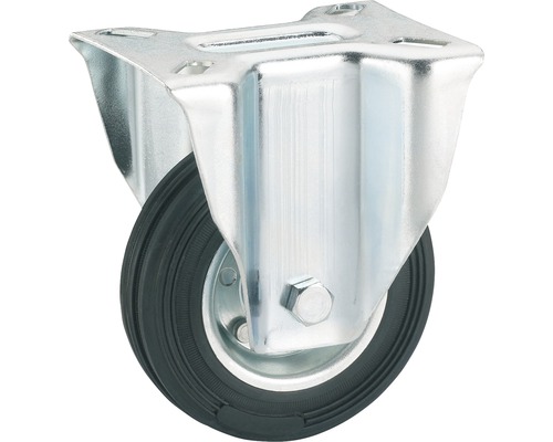 Tarrox Bockrolle 225x55 mm mit Vollgummireifen bis 250 kg, Plattengröße 140x110 mm Lenkrolle mit Stahlgehäuse und Gummirad