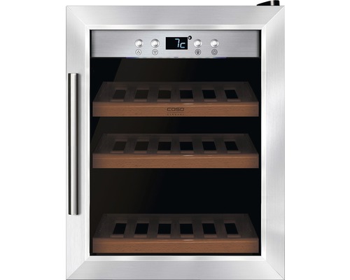 Weinkühlschrank CASO WineSafe 12 Flaschen BxHxT 39,5 x 51,5 x 51 cm Weinkühlschrank mit Holzregalen und digitaler Anzeige